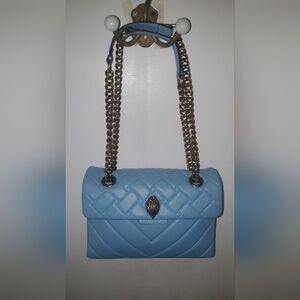 Kurt Geiger London Kensington Small Blue Quilted Leather Crossbody Bag